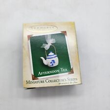 Afternoon Tea`2005`Miniature-White W/Flower Porcelain Teapot,Hallmark Ornament picture