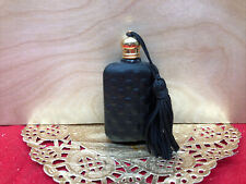 Vintage Black Satin Glass Deco Style Perfume Bottle With Tassel picture