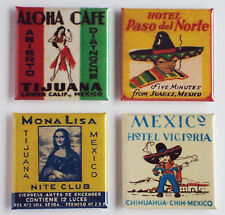 Mexico Clubs FRIDGE MAGNET Set (2 x 2 inches each) mexican hotel tijuana picture