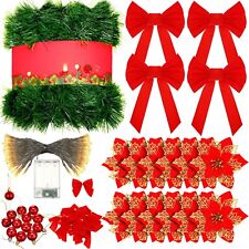 80 Pcs 72FT Christmas Garland Set with 36 Red Bows 4 Large Bows 24 Christmas ... picture