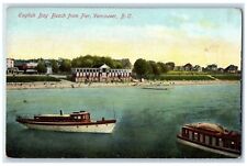 c1910 English Bay Beach Steamboat Vancouver British Columbia Canada Postcard picture