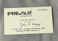 John Bergey Autograph Signed Business Card Invented Digital Watch PULSAR picture