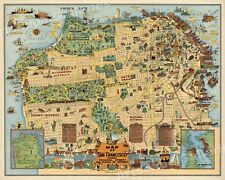 1927 San Francisco Funny Historic Old Map - 24x30 picture