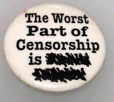 1990 Censorship Censor Freedom Of Speech Free Thought Control Button Pin Pinback picture
