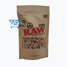 RAW Natural Unrefined Pre-Rolled Filter Tips - 1 Bag of 200 Tips picture