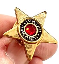 Antique Red Gemstone Gold Pin Vintage Volunteer RARE Robert Bruce You Are A Star picture
