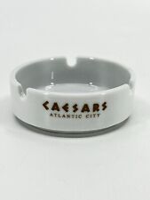 Vintage Caesars Atlantic City Casino Souvenir Ashtray - White Ceramic MINT picture