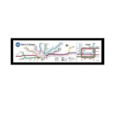 Framed Canvas - CTA Full Rail Map picture
