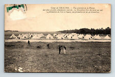WWI Postcard France Chalon Camp Tents Soldiers Dog picture