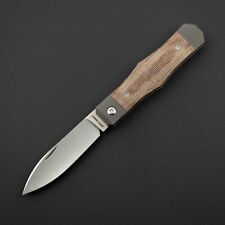 NEW Jack Wolf Knives Vampire Jack, M390, Natural Canvas Micarta & Ti Slip Joint picture