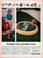 1949 BF Goodrich  Koroseal Vintage Print Ad Portable River Kiddie Pool Summer picture
