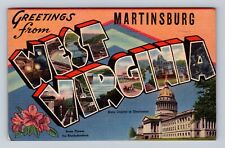 Martinsburg WV- West Virginia, LARGE LETTER Greetings, Vintage c1944 Postcard picture