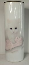 Otagiri Bob Harrison White Kitten With Pink Ballet Slipper Vintage Vase picture