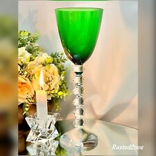 Baccarat Vega Emerald Green Rhine Wine Glass Vintage Singed Vega Baccarat Wine picture