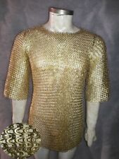 Brass Chainmail Shirt 9 mm Flat riveted With Warsar Large Size picture