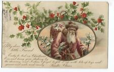 Postcard Christmas Santa Claus Serious Face Bag Toys 1907 picture