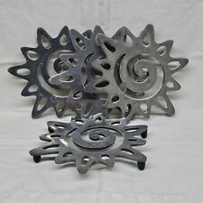 4 Copco Trivet Hot Plate Cast Aluminum Wall Hanging Abstract Assymetrical 6