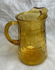 Vintage Amber Glass Pitcher Summer Fall Seasonal Decor Holiday Thanksgiving picture