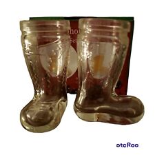 VERY CUTE SANTA BOOT SHOT GLASSE: SET OF 2 New In Box picture