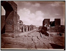 Pompeii, Temple of Fortune, Italy Vintage print.  period print   picture