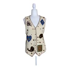 Arriviste Women Vest All Season Assorted Patches of Fabrics & Bottoms Size M picture