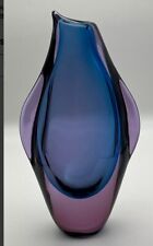 Vintage 90’s Murano Sommerso Hand Blown Glass Vase Flavio Poli Formia Rare picture
