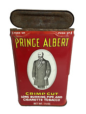 Prince Albert Pipe and Cigarette Tobacco Tin- Crimp cut embossed vintage picture