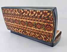 Intricately Burned Box -  Hand Carved Design Handmade Wood Keepsake picture
