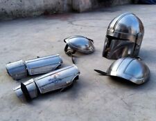 Armor Star War Steel Mandalorian Helmet With Bracer & Shoulder Costume picture