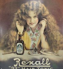 Rexall 93 Hair Tonic Cosmetic Beauty Ad Retro Metal/Tin Sign Replica 13
