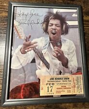 Jimi Hendrix signed  Framed Reprint photo And Ticket Stub 1968 picture
