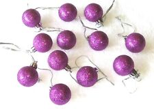 Purple Mini Ornaments Christmas Non Shatter Balls Glitter Miniature Wire Tree picture