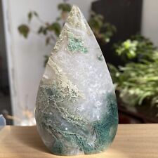 146g Natural Druzy Moss Agate Freeform Crystal Quartz Gift Healing Reiki picture