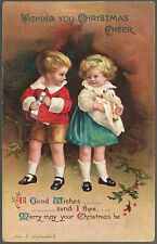 Ellen Clapsaddle Signed Christmas Postcard Children Coveting Their Presents 1914 picture