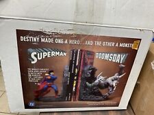 DC COMICS SUPERMAN vs DOOMSDAY BOOKENDS STATUE 1996 RARE By PAQUET Limited Ed. picture