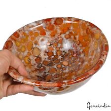 Huge Orbicular Jasper Home Decorative & Positive Energy Gemstone Bowl ~8.2 Inch picture
