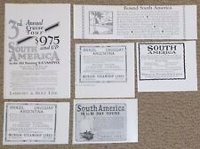 Lot of 6- 1920s/30s SOUTH AMERICA Print Ads Munson Steamship, Lamport & Holt B1E picture