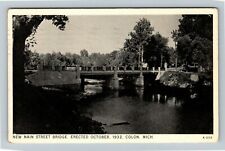Colon MI-Michigan New Main Street Bridge Chrome c1948 Postcard picture