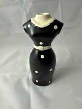 VTG Bud Vase 1950 Womans Dress poka dot black and white picture