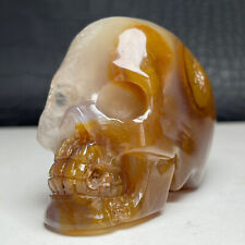 287g Natural Crystal Specimen. Geode agate. Hand-carved. Exquisite Skull.GIFT.TT picture
