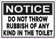 5x3.5 Do Not Throw Rubbish in the Toilet Sticker Car Truck Vehicle Bumper Decal picture