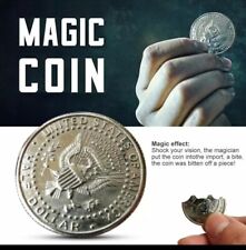 Bite Out Coin Magic Trick Close-Up Magic Illusion Restored Half Dollar T5 picture
