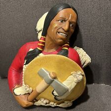 Vintage Bossons Chalkware Head Wall Hanging Cheyenne Native American Indian 1967 picture