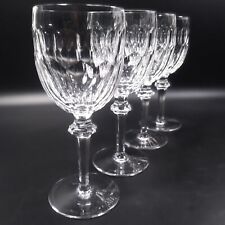 4 Waterford Curraghmore Crystal Clear Water Glasses Goblets Wafer Stem 7.5