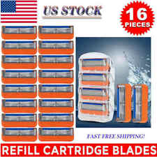 NEW 16PCS for Gillette Fusion 5-Layer Men's Razor Blade Refills Orange US picture