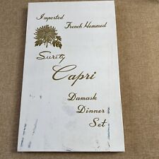 Surety Capri Damask Dinner Set 60”x90 0val 8 16”x16” Sq Napkins White Japan VTG picture