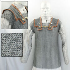 Lorica Hamata Roman Knight Medieval 16g Steel Chainmail Armor Extra Large  picture