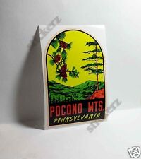 Pennsylvania Pocono Mts Vintage Style Travel Decal / Vinyl Sticker,Luggage Label picture