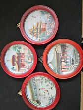 4 Chinese collector plates in rosewood frames, 1990-1991 Jingdezhen porcelain  picture