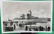 RPPC Photo Postcard Hr.Ms. Cruiser Java Netherlands Ship Torpedoed By Japan 1942 picture
